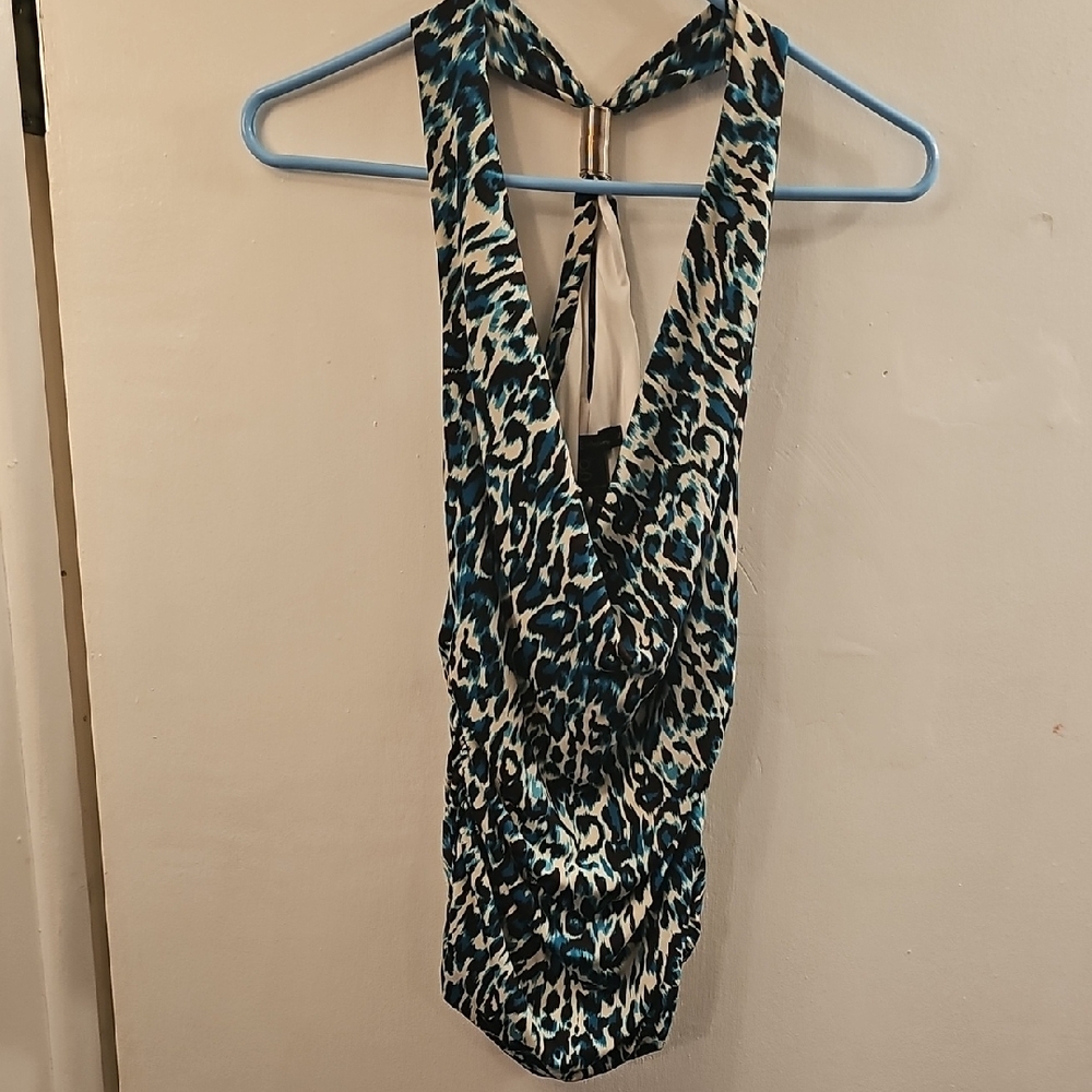 Leopard Print Halter Swimsuit